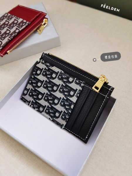 card holders the first layer of leather ultra-thin holder women's short canvas jacquard exquisite small coin purse, Brown;gray
card holders the first layer of leather ultra-thin holder women's short canvas jacquard exquisite small coin purse, Brown;gray