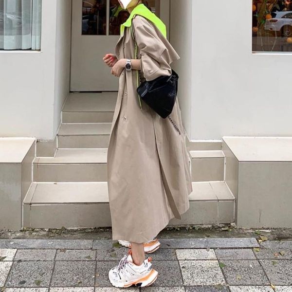 women's trench coats korean casual fashion contrast color patchwork coat loose hooded long sleeve windbreaker with belt autumn trendy o, Tan;black
women's trench coats korean casual fashion contrast color patchwork coat loose hooded long sleeve windbreaker with belt autumn trendy o, Tan;black