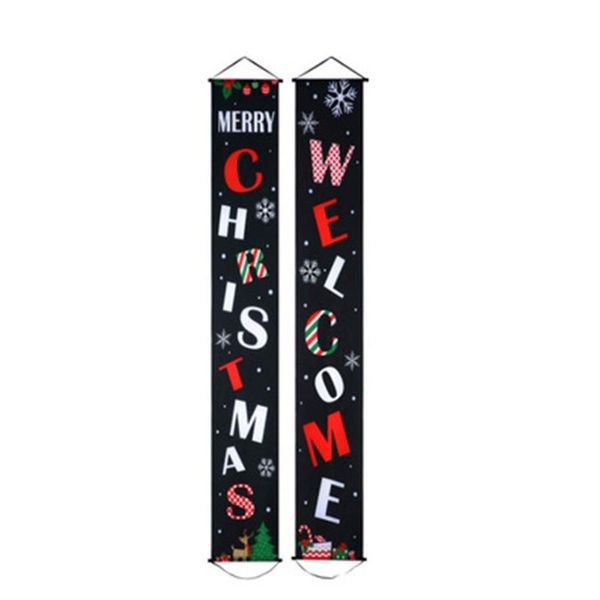 party decoration christmas couplet outdoor door curtain holiday hanging flag banner