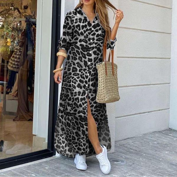 casual dresses party holiday longue robe womens autumn fashion shirt dress vintage leopard female lapel long vestidos 5xl, Black;gray
casual dresses party holiday longue robe womens autumn fashion shirt dress vintage leopard female lapel long vestidos 5xl, Black;gray