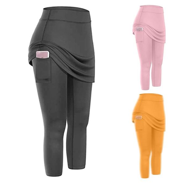 women's leggings women tennis skirted legging pockets elastic sports fitness capris solid pants leggins, Black
women's leggings women tennis skirted legging pockets elastic sports fitness capris solid pants leggins, Black