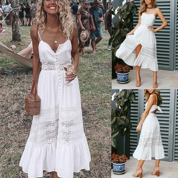 casual dresses womens holiday strappy button lace dress summer beach sundress sling party daily wear elegant and charming, Black;gray
casual dresses womens holiday strappy button lace dress summer beach sundress sling party daily wear elegant and charming, Black;gray