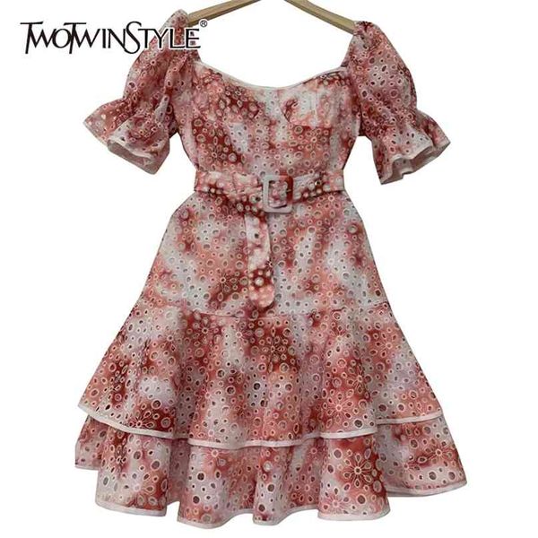 hollow out vintage dress for women square collar short sleeve high waist mini summer dresses female fashion 210520, Black;gray 
hollow out vintage dress for women square collar short sleeve high waist mini summer dresses female fashion 210520, Black;gray