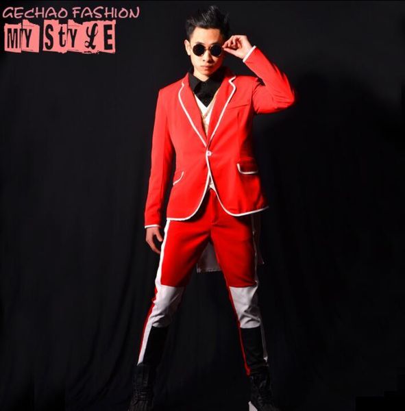 men's suits & blazers red splice blazer men designs jacket mens coat stage costumes for singers clothes dance star style dress punk roc, White;black
men's suits & blazers red splice blazer men designs jacket mens coat stage costumes for singers clothes dance star style dress punk roc, White;black