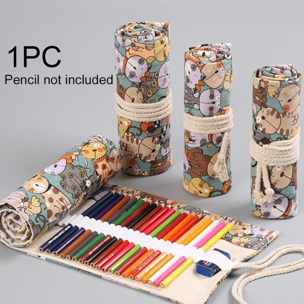 portable cute large capacity students cartoon cat roll up multi-purpose canvas stationery pencil bag gift colored wrap bags
portable cute large capacity students cartoon cat roll up multi-purpose canvas stationery pencil bag gift colored wrap bags