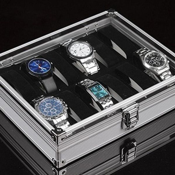 watch boxes & cases 6/12 grid slots useful jewelry wrist watches holder display storage box aluminium luxury square case organizer, Black;blue
watch boxes & cases 6/12 grid slots useful jewelry wrist watches holder display storage box aluminium luxury square case organizer, Black;blue