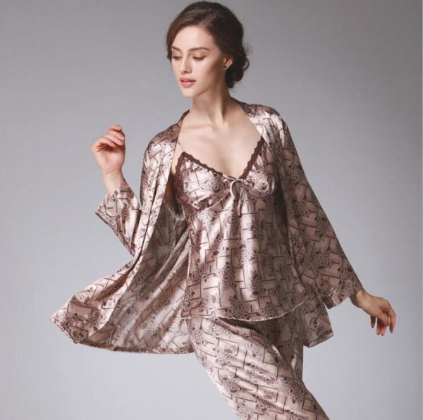 women's pajamas autumn full sleeve nightwear satin silk pants pajama sets women 3 pieces set underwear sleepwear 7k78, Black;red
women's pajamas autumn full sleeve nightwear satin silk pants pajama sets women 3 pieces set underwear sleepwear 7k78, Black;red