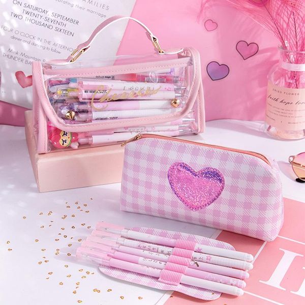pencil cases kawaii girl heart case japanese large capacity cosmetic bag school stationery box student supplies
pencil cases kawaii girl heart case japanese large capacity cosmetic bag school stationery box student supplies