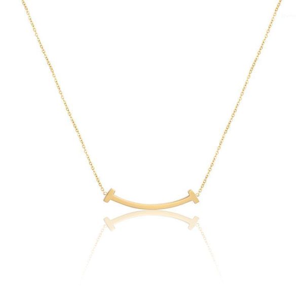 pinsshangtitanium steel golden necklace elegant smile pendant shape minimalist gold slim chain women gift wholesale necklaces1, Silver
pinsshangtitanium steel golden necklace elegant smile pendant shape minimalist gold slim chain women gift wholesale necklaces1, Silver