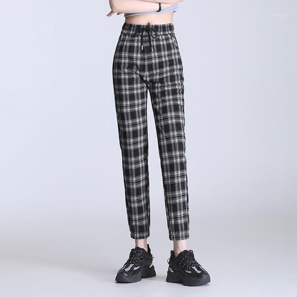 women's pants & capris moeroshe fashion women autumn casual clothes black white plaid female harem loose drawstring clothing
women's pants & capris moeroshe fashion women autumn casual clothes black white plaid female harem loose drawstring clothing