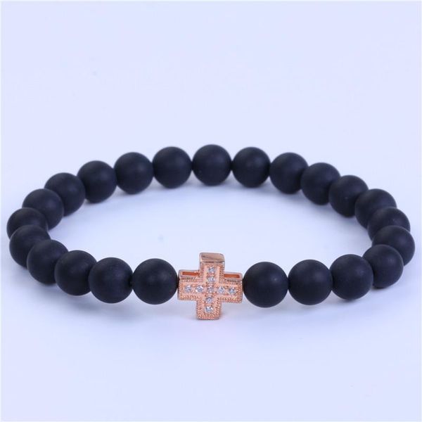 charm bracelets 8mm matte stone bead bracelet lucky wristband cz pave cross charms elastic beaded for men women, Golden;silver
charm bracelets 8mm matte stone bead bracelet lucky wristband cz pave cross charms elastic beaded for men women, Golden;silver