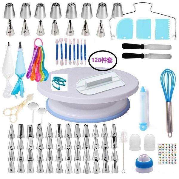 baking & pastry tools cake decorating for beginners 128 pcs set turntable russian nozzle bag cream scraper spatula blue fondant tool
baking & pastry tools cake decorating for beginners 128 pcs set turntable russian nozzle bag cream scraper spatula blue fondant tool