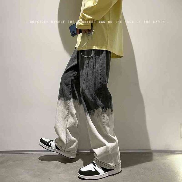 men's jeans wide-leg fashion casual retro gradient baggy men streetwear loose hip-hop straight-leg denim trousers mens ckmq, Blue
men's jeans wide-leg fashion casual retro gradient baggy men streetwear loose hip-hop straight-leg denim trousers mens ckmq, Blue