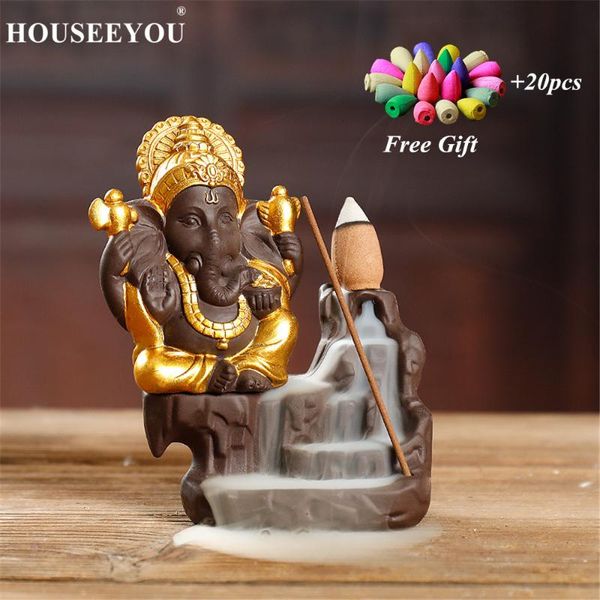 fragrance lamps ganesha backflow incense burner elephant god stick holder furnace home decor buddhist censer + 20pcs cones
fragrance lamps ganesha backflow incense burner elephant god stick holder furnace home decor buddhist censer + 20pcs cones