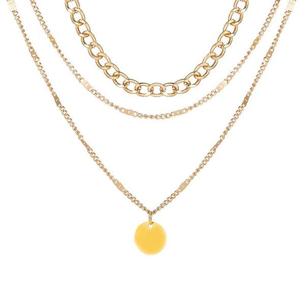 simple multi-layer metal gold clavicle chain necklaces for women female geometric round coind pendants necklace jewelry gifts pendant, Silver
simple multi-layer metal gold clavicle chain necklaces for women female geometric round coind pendants necklace jewelry gifts pendant, Silver