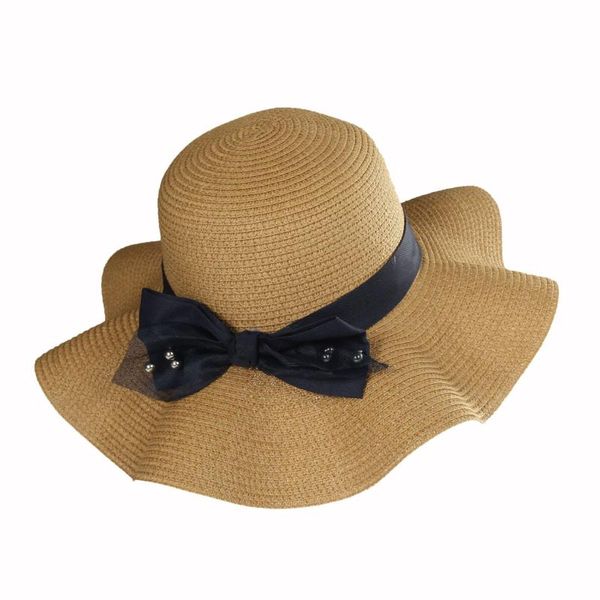 wide brim hats korean version hat lady summer bead bowtie wavy straw beach travel vacation sunshade, Blue;gray
wide brim hats korean version hat lady summer bead bowtie wavy straw beach travel vacation sunshade, Blue;gray