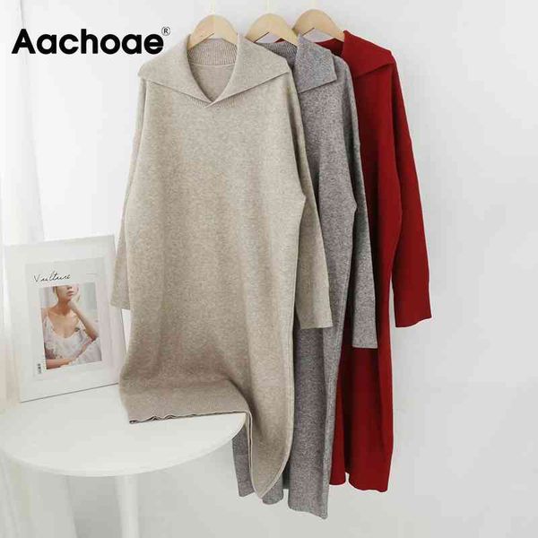 aachoae casual solid knitted midi dress women batwing long sleeve loose base dress turn down collar office dress autumn spring 210413, Black;gray
aachoae casual solid knitted midi dress women batwing long sleeve loose base dress turn down collar office dress autumn spring 210413, Black;gray