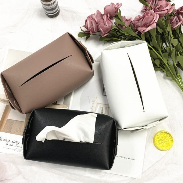 tissue boxes & napkins nordic ins style box leather universal creative paper bag