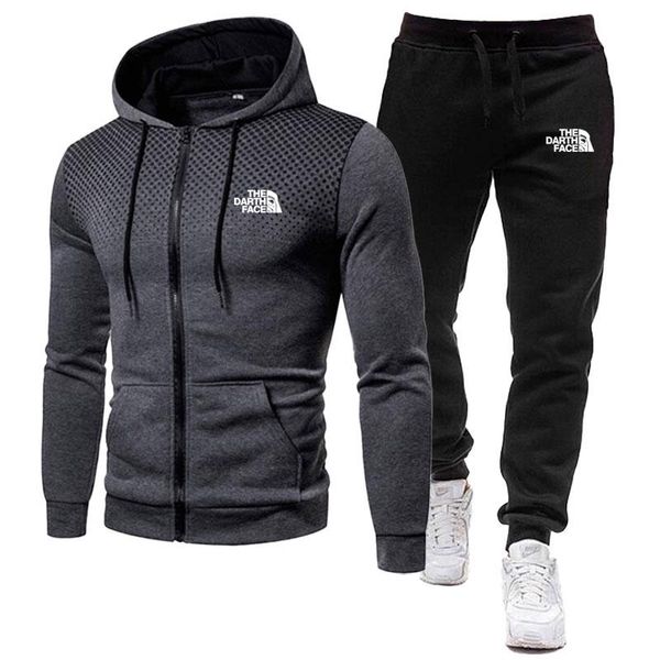 men's tracksuits suit zipper hoodie + pants two-piece casual sportswear gym brand clothing men, Gray
men's tracksuits suit zipper hoodie + pants two-piece casual sportswear gym brand clothing men, Gray