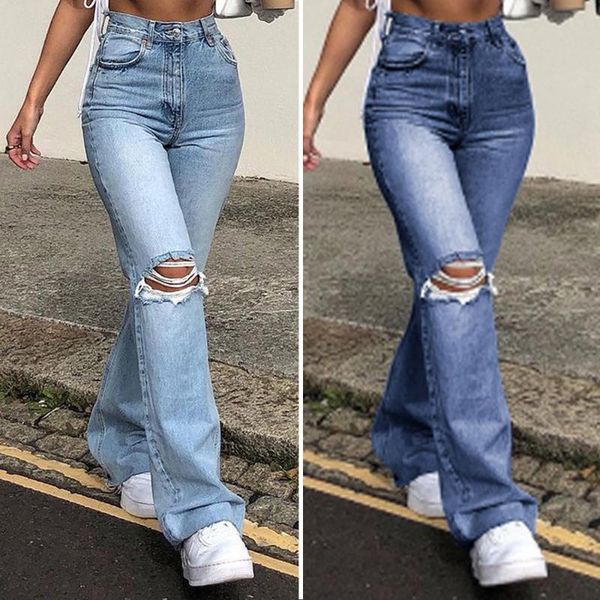 women high waist ripped jeans long solid color hole pants ladies stretchy denim trousers loose streerwear boyfriend women's, Blue
women high waist ripped jeans long solid color hole pants ladies stretchy denim trousers loose streerwear boyfriend women's, Blue