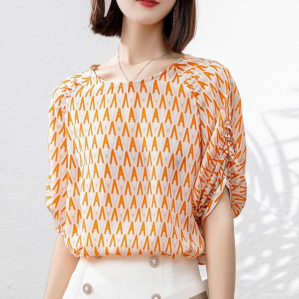 women's blouses & shirts elegant fashion women letter print shirt 2021 summer o-neck shirring half sleeve loose lady 100% natural real, White
women's blouses & shirts elegant fashion women letter print shirt 2021 summer o-neck shirring half sleeve loose lady 100% natural real, White