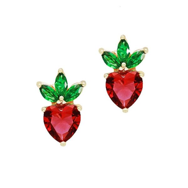 sweet and lovely strawberry earrings gold-plated zircon fruit small fresh ins red heart-shaped, Golden
sweet and lovely strawberry earrings gold-plated zircon fruit small fresh ins red heart-shaped, Golden