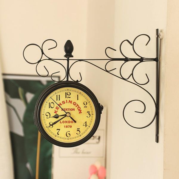 wall clocks double-sided clock retro cafe bar decoration relojes de pared wrought iron
wall clocks double-sided clock retro cafe bar decoration relojes de pared wrought iron