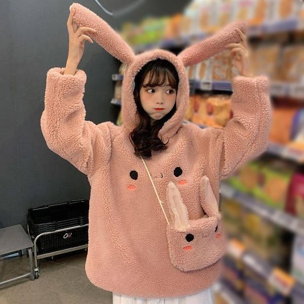 women's hoodies & sweatshirts autumn winter women kawaii ears casual loose hooded sweatshirt plus velvet pullover coat bag, Black
women's hoodies & sweatshirts autumn winter women kawaii ears casual loose hooded sweatshirt plus velvet pullover coat bag, Black
