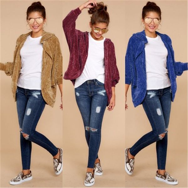 womens long sleeve jackets fashion trend fall casual cardigan hooded coats designer autumn female loose solid colors long outerwears, Black;brown
womens long sleeve jackets fashion trend fall casual cardigan hooded coats designer autumn female loose solid colors long outerwears, Black;brown