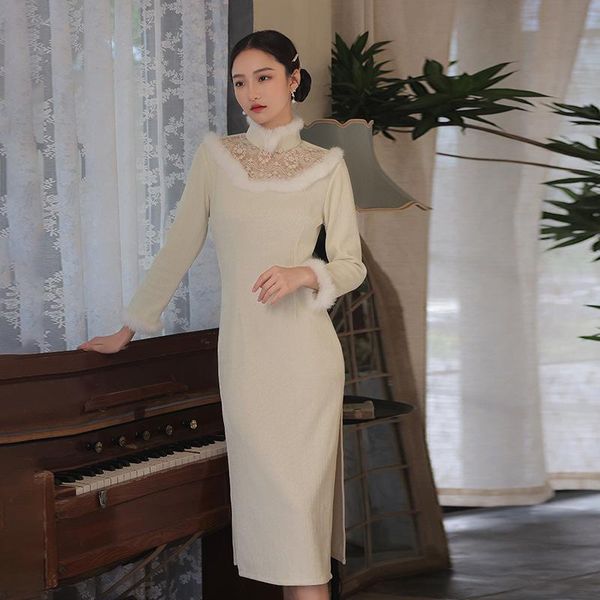 ethnic clothing lace perspective cheongsams slim vintage qipao women autumn winter chinese dress plush evening party gown vestidos, Red
ethnic clothing lace perspective cheongsams slim vintage qipao women autumn winter chinese dress plush evening party gown vestidos, Red
