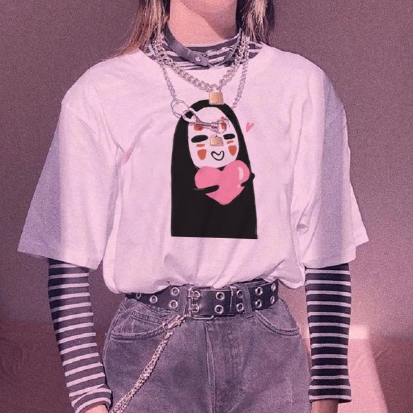 women's t-shirt spirited away anime cute faceless male pattern printing summer round neck cotton gothic harajuku, White
women's t-shirt spirited away anime cute faceless male pattern printing summer round neck cotton gothic harajuku, White