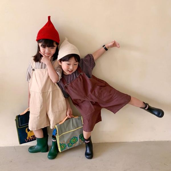 jumpsuits 2021 summer arrival girls fashion overalls kids korean design, Blue 
jumpsuits 2021 summer arrival girls fashion overalls kids korean design, Blue