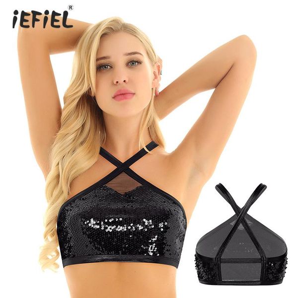 bras sets women sparkly glittery sequins bustier bra vest halter neck erotic crop rave outfit sleeveless back cross clubwear, Red;black
bras sets women sparkly glittery sequins bustier bra vest halter neck erotic crop rave outfit sleeveless back cross clubwear, Red;black