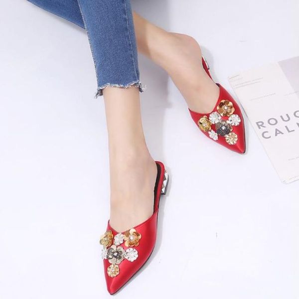 slippers 2021 summer women's fashion semi baotou pu leather flower sandals wear fashionable non slip versatile pointed 7kg201, Black
slippers 2021 summer women's fashion semi baotou pu leather flower sandals wear fashionable non slip versatile pointed 7kg201, Black
