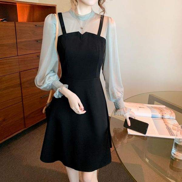 casual dresses uulutonica women autumn elegant fashion a-line solid gauze patchwork knee-length puff sleeve empire stand dress, Black;gray
casual dresses uulutonica women autumn elegant fashion a-line solid gauze patchwork knee-length puff sleeve empire stand dress, Black;gray