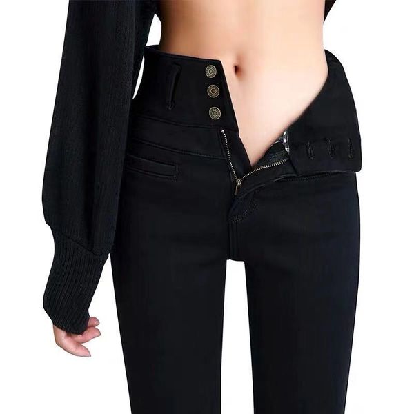high waist vintage skinny three buttons pencil jeans stretch pants female washed denim trousers women's, Blue
high waist vintage skinny three buttons pencil jeans stretch pants female washed denim trousers women's, Blue