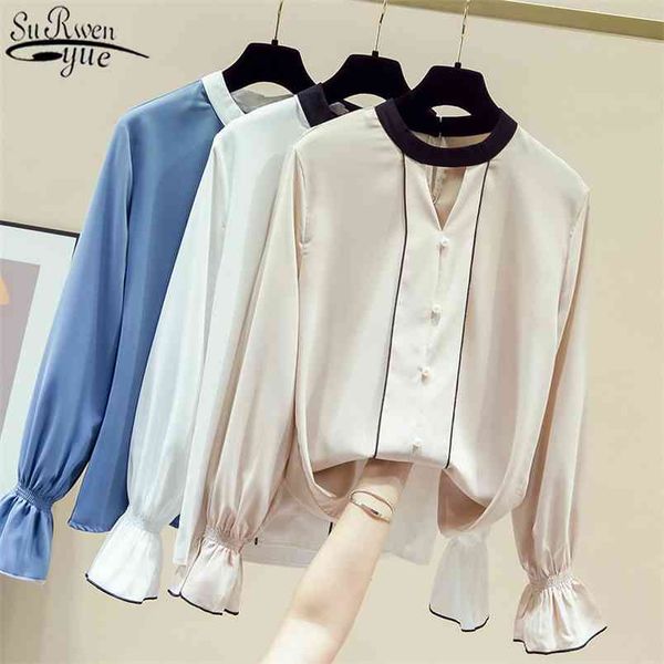 korean vintage shirt women autumn flare long sleeve chiffon blouse female hollow solid beading office lady 11153 210421, White
korean vintage shirt women autumn flare long sleeve chiffon blouse female hollow solid beading office lady 11153 210421, White