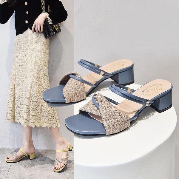 women slipper square toe summer beach slides flip flops outdoor casual mid heel shoes woman solid sandals slippers, Black
women slipper square toe summer beach slides flip flops outdoor casual mid heel shoes woman solid sandals slippers, Black