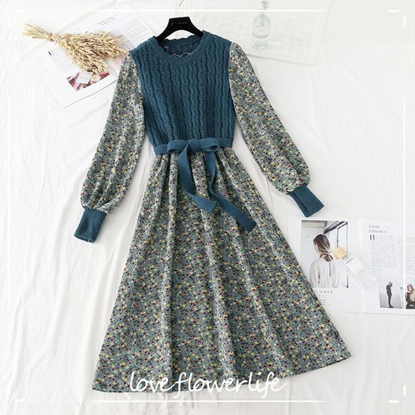 autumn women print floral dress korean patchwork long sleeve o neck elegant slim sweater dress ladies bandage dresses 210521, Black;gray
autumn women print floral dress korean patchwork long sleeve o neck elegant slim sweater dress ladies bandage dresses 210521, Black;gray