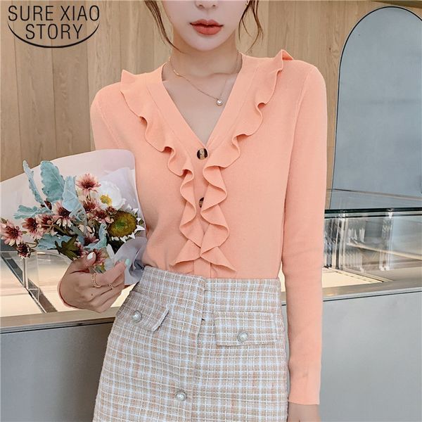 fashion long sleeve solid backing shirt for fall winter korean ruffled knitted women clothes 6166 50 210510, White
fashion long sleeve solid backing shirt for fall winter korean ruffled knitted women clothes 6166 50 210510, White