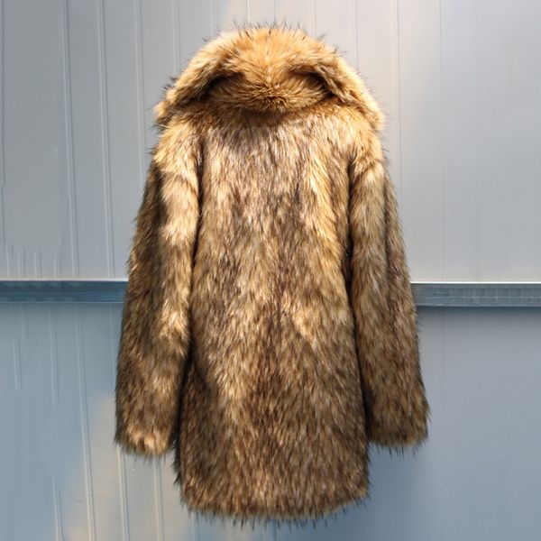 men's faux fur coat imitation raccoon hair long coats thick suit collar artificial wool long sleeve cloth high quality, Black
men's faux fur coat imitation raccoon hair long coats thick suit collar artificial wool long sleeve cloth high quality, Black