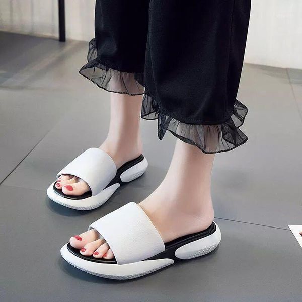 slippers women's summer style genuine leather shoes one pedal soft bottom platform open toe1, Black
slippers women's summer style genuine leather shoes one pedal soft bottom platform open toe1, Black