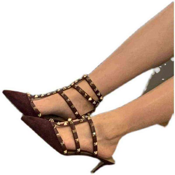 women's formal shoes autumn and winter color department brownish red temperament rivet shoes new pointed shallow mouth thin high heel s, Black
women's formal shoes autumn and winter color department brownish red temperament rivet shoes new pointed shallow mouth thin high heel s, Black