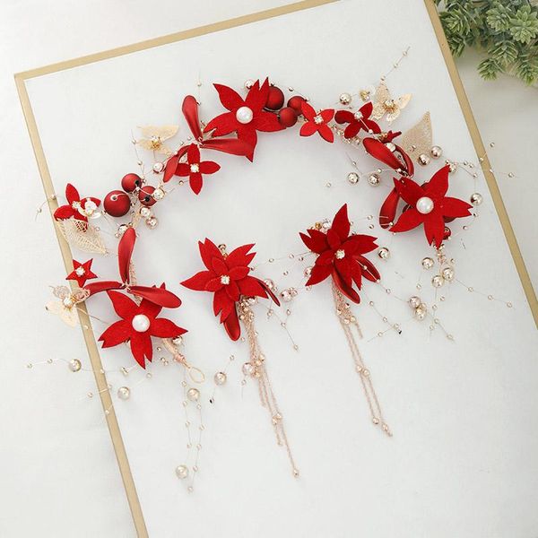 wedding jewelry sets delicate red flower crystal pearls headbands hair bands ear clips bride noiva bridal ornaments, Slivery;golden
wedding jewelry sets delicate red flower crystal pearls headbands hair bands ear clips bride noiva bridal ornaments, Slivery;golden