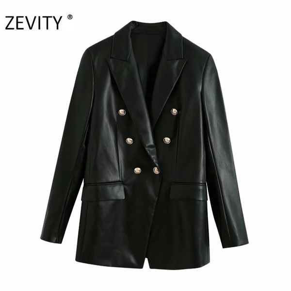 women fashion double breasted black pu leather blazer coat office ladies long sleeve outwear suit autumn ct589 210420
women fashion double breasted black pu leather blazer coat office ladies long sleeve outwear suit autumn ct589 210420