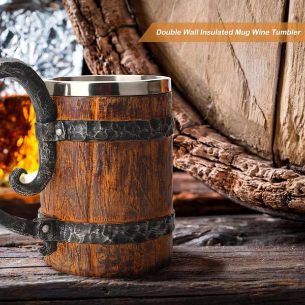 mugs creative double walls big drinking cup metal insulated thermal simulation wooden barrel stainless steel liner beer mug
mugs creative double walls big drinking cup metal insulated thermal simulation wooden barrel stainless steel liner beer mug