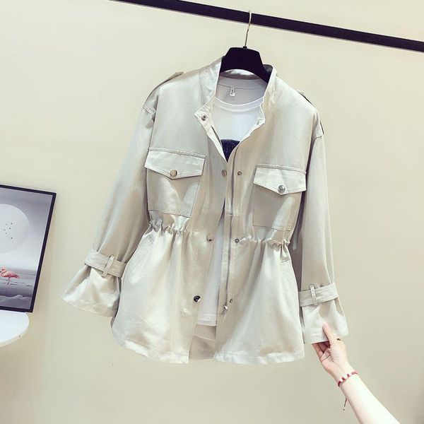 women's jackets women jacket 2021 autumn windbreaker coat ladies casual zipper basic female loose waist outwear plus size, Black;brown
women's jackets women jacket 2021 autumn windbreaker coat ladies casual zipper basic female loose waist outwear plus size, Black;brown