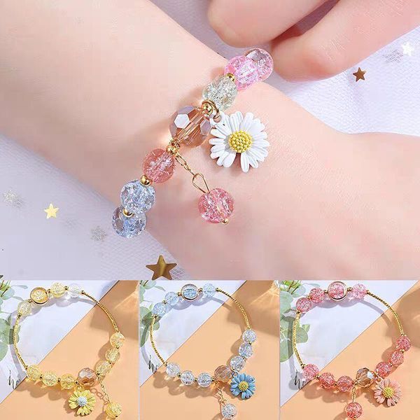 charm bracelets popcorn crystal friendship bracelet exquisite handmade beads daisy jewelry gift for friend yp8359, Golden;silver 
charm bracelets popcorn crystal friendship bracelet exquisite handmade beads daisy jewelry gift for friend yp8359, Golden;silver