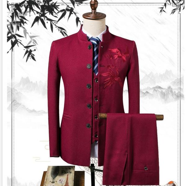 men's suits & blazers m-4xl men formal business pants chinese tunic suit traditional mandarin collar jacket vest 3 pieces sets, White;black
men's suits & blazers m-4xl men formal business pants chinese tunic suit traditional mandarin collar jacket vest 3 pieces sets, White;black