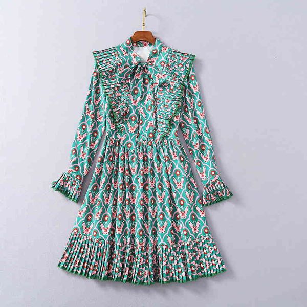 dresses europe and the united states women's clothing spring 2021 green print with long sleeve bow fashion pleated dress jnz6, Black;gray
dresses europe and the united states women's clothing spring 2021 green print with long sleeve bow fashion pleated dress jnz6, Black;gray